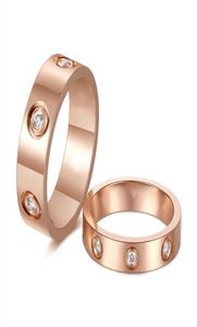 Kajia Love Gold Rose Six Ring com Titanium Steel One Line Diamond para Coupple2570049