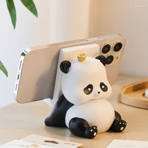 Dekorativa figurer Söt panda telefon surfplatta stativ skrivbordsdekoration prydnad