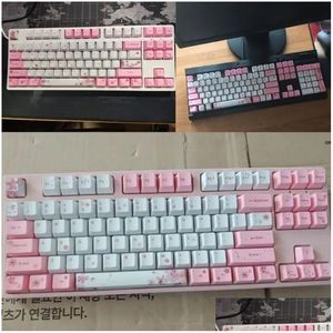 Accessori combo per mouse per tastiera OEM PBT Cherry Blossom KeyCap KeyCaps Meccanico Dyesublimation Drop Delivery Computers Networking DHZ6A