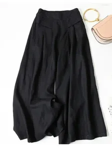 Spodnie damskie jesienne bawełniane lniane szerokokadłubowe rozrywki moda na dzianina formalna streetwear elegancka luźne ubrania damskie e907