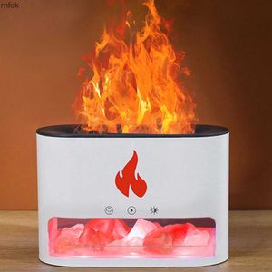 Luftfuktare 250 ml flammlampa aromaterapiolja diffusor USB elektrisk ultraljud cool dim aroma luftfuktare med nattljus