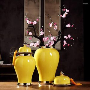 Vases Jingdezhen Wine Cabinet Countertop General Jar Living Room Large Vase Porchセラミックフラワーアレンジ