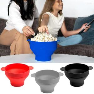 Bowls Popcorn Bowl Grade Silicone Dishwasher Safe Foldable Lid Handle DIY Air Microwavable Maker Kitchen Supplies