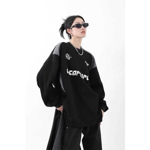 Felpa con cappuccio da uomo con felpa con cappuccio in stile coreano da donna cyber y2k streetwear oversize oversize rotonde con cappuccio a maniche lunghe 2023 autunno inverno 240412