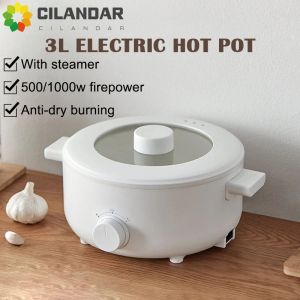 Krukor multifunktionellt elektriskt varmt potten hushåll 2/3L integrerad student sovsal liten elektrisk matlagning kruka elektrisk varm kruka