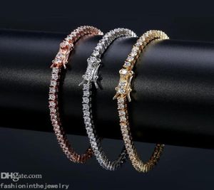 Дизайнерский браслет бриллиантовые теннисные браслеты для женщин роскошные украшения подарка 3 4 5 6 мм 7 8 -дюймовые модные цирконы звенья сеть Bangles Men4536499