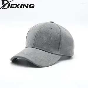 Ball Caps Fashion Suede Baseball Cap для мужчин Женщины зимняя твердая уличная шляпа Унисекс Регулируемая обычная равнина Gorra