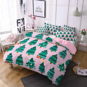 Bedding Sets Green Decated Tree Double Double King Tamanho 3pcs Conjunto de Tampa de Duveta Conjunto de Consolador/Pillow Caso da Cama Microfibra