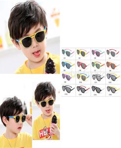 DHL Boys Girls Polarized Silica Gel Sunglasses Lovely Big Oval Frame Sun Glasses for Summer Fashion Children UV Protection Vi9387046