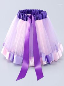 Saias crianças Rainbow Use Kids Colorful Party Performance Dresses Girls Veil Tutu Cotton Princess11688321