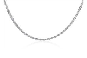 Topppläterade Sterling Silver Necklace 4mm Men ed Rope Chains 16 18 20 22 24 tum DHSN067 925 Silver Plate Neckor Jewel5052605