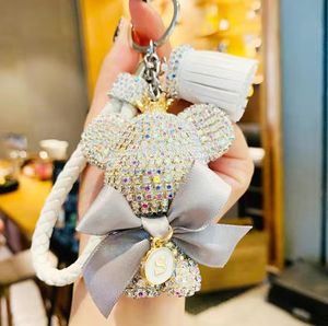 20 pcs Fashion Cute Women039s BagCar Keychain Pendant Highend Handmade Scarf Leather Handbag Key Chains Tassel Rodeo Crystal 4370922