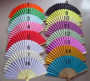 Party Favor 200 PCS/LOT Wedding Paper Fan Bride Hand With Bamboo Ribs Craft Bridal Shower Gift 15 Color