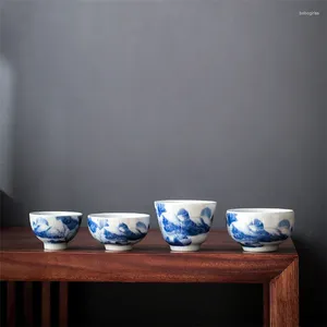Filiżanki spodki Jingdezhen Ceramiczny ręcznie malowany lód pęknięta glazura mistrz mistrz