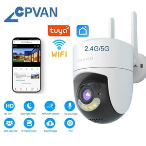 Kamery IP kamera CPVan Outdoor HD 4MP bezprzewodowe Wi -Fi 2.4G/5G Kamera zabezpieczająca Wykrywanie domu Nadzór domowy Tuya Smart Life App Control 240413