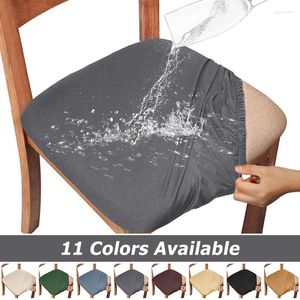 Chair Covers WaterProof Dining Room Cover Seat Spandex Solid Color Case Protector Elastic Cushion For Home El