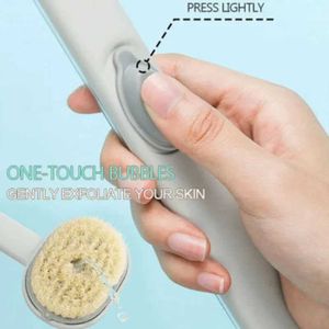 Accessories Bath Tools Bathroom Body Brushes Long Handle Liquid Brush Back Shower Sponge Exfoliating Scrub Massager Skin Cleaning 240415