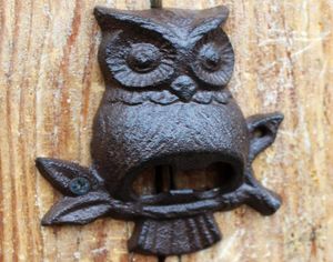 4 Pieces Cast Iron Owl Bottle Opener Wall Mount Beer Opener Cabin Lodge Decor Home Bar Pub Club Soda Vintage Antique Style Animal 7577901
