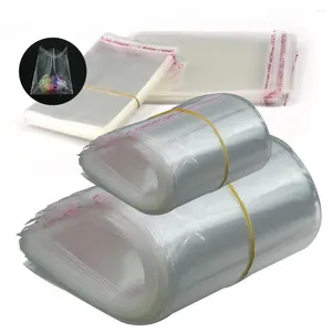 Storage Bags 100PCS 0.05mm Self Adhesive Sealing Pack Bag OPP Transparent Plastic Used For Packaging Jewelry Candy Biscuits Gifts Pouches