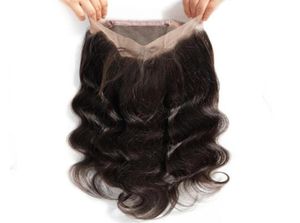 My Queen Virgin Virgin Human Hair HD 360 Lace Fechamento onda do corpo frontal com cabelos para bebês Parces muito naturais 72366564095060