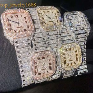 Bust 41mm Erkek Buzlu Markalı Petek Ayarı VVS Moissanite Hip Hop Ice Out Saat