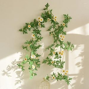 Decorative Flowers Artificial Sunflower Garland Daisy Rattan Wall Wedding Party El Home Office Christmas Living Room Autumn Decoration