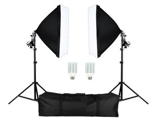 Pography Softbox Lightbox Kit 2 PCS E27 LED PO Studio Camera Lighting Equipment 2台のソフトボックスライトスタンドキャリーバッグT20069844370