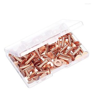 Tigelas 100 conjuntos de rebites de cobre e lavadoras de abastadoras de couro para colares de colares de dados de artesanato diy