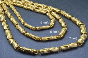 18 -karatowe złoto męskie kobiety 039S Wykończenie Solid Cuban Link Naszyjnik 55 cm L N2992944149