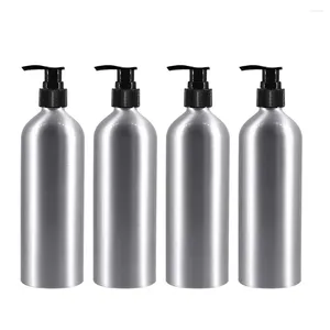 Flüssige Seifenspender 4 Stcs Abgabe Aluminiumflaschen Behälter Spiral Shampoo Subduschhalter Pressreisen leer