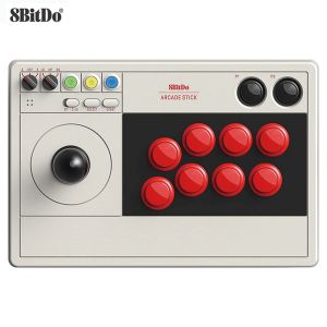 Joysticks 8bitdo Arcade Stick Joystick Dinamik Düğmesi Nihai Yazılım Turbo Bluetooth 2.4G ve Switch Windows için Kablolu Bağlantı