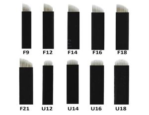 100pcs 12 14 16 18 microblading needle eyebrow tattoo blades 3d embroidery manual pen permanent makeup tattoo accessory2913372446