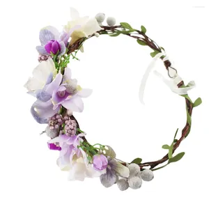 Bandanas Artificial Garland Headband Lifelike Wreath Headdress Simulated Hairband Fabric Fake Hoop Seaside