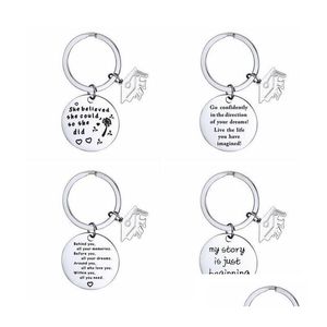 Keychains Lanyards Keychain Edelstahl Klasse der Schlüsselkette der Schule Universität für Schüler Postgraduate Mini Love Geschenk Drop Deliv Dhuxy