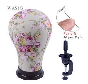 Wig Stand 2122QUOT23QUOT24QUOT Pinkblue Canvas Block Head Training Mannequin Manikin Wig Head Stand 2211038247253