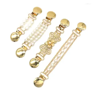 Broschen Mode Frauen Imitation Perlenmagnierkrettern Cliphalter Kleid Kleid Schal Verschluss Brosche Pin Pullover Schal