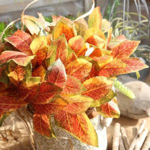 Fiori decorativi ramo di pianta artificiale parete fai da te casa per matrimoni decorazione giardino bonsai foglie di loquat verde finta