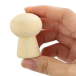 Decorative Figurines 2PCS Modern Style Desk Decor Wooden Mini Mushroom DIY Painted Children's Educational Toys Home Decoration Office