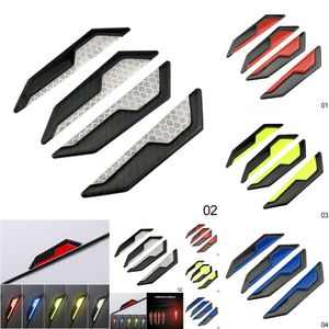 New 4PC Door Bumper Body Reflective Warning Stickers Anti-scratch Protection Car Exterior Decoration Parts