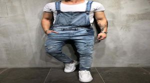 2019 Fashion Mens zerrissen Jeans Rolmers Casual mit Gürtel Jumpsuits Hole Denim Bib Overts Bike Jean 6572016