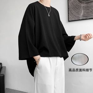 High Quality Men Oversized Ice Silk T Shirts Summer Mens Half Sleeve Fashions Harajuku T-Shirt Male Solid Color Daily Tees 240403