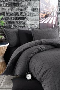 Bettwäsche Sets Baumwoll -Doppel Bettbedeckung Set Mode Pure Muster Einfachheit Bettlaken Kissenbezug