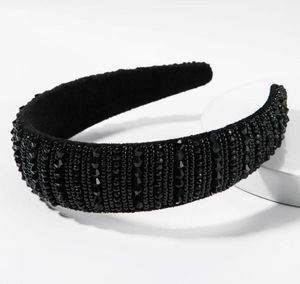 Strassmädchen Mädchen schwarze Haarbänder volle Diamant -Stirnbänder für Frauen Mädchen Solid Color Hair Hoop Frauen Haarzubehör6730366