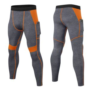 Pants Sport Tights Men RPO Compression Leggings Sidan Telefon Pocket Bas Layer Byxor Fitness Training Pants