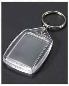 50 шт. Прозрачные акриловые пластиковые пустые клавиши вставьте паспорт PO Keychain Keyfobs Keychian Key Check Ring8681141