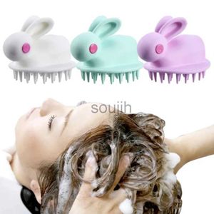 Accessori per utensili da bagno Accessori carini coniglio silicone morbido shampoo cuoio capelluto massaggio pettine per capelli lavare pettine cuoio capelluto capriccio di massaggio per pettinare gli strumenti 240413