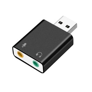 Cartão de som de áudio USB externo USB a Jack 3,5 mm Adaptphone Adaptador CARTE DE SOM CARTELOS DE MICA