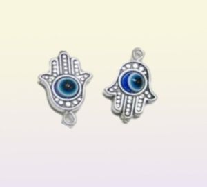 100pcs Hamsa Hand EVIL EYE Kabbalah Luck Charms Pendant For Jewelry Making Bracelet 19x12mm276k6440725