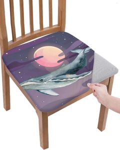 Chair Covers Starry Sky Animal Whale Elasticity Cover Office Computer Seat Protector Case Home Kitchen Dining Room Slipcovers
