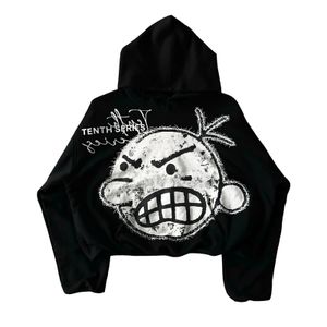 Y2K Hoodie Harajuku Hip Hop Cartoon Graphic Print Black Oversized Hoodie Sweatshirt Mens Womens Gothic Pullover Hoodie Clothes 240407